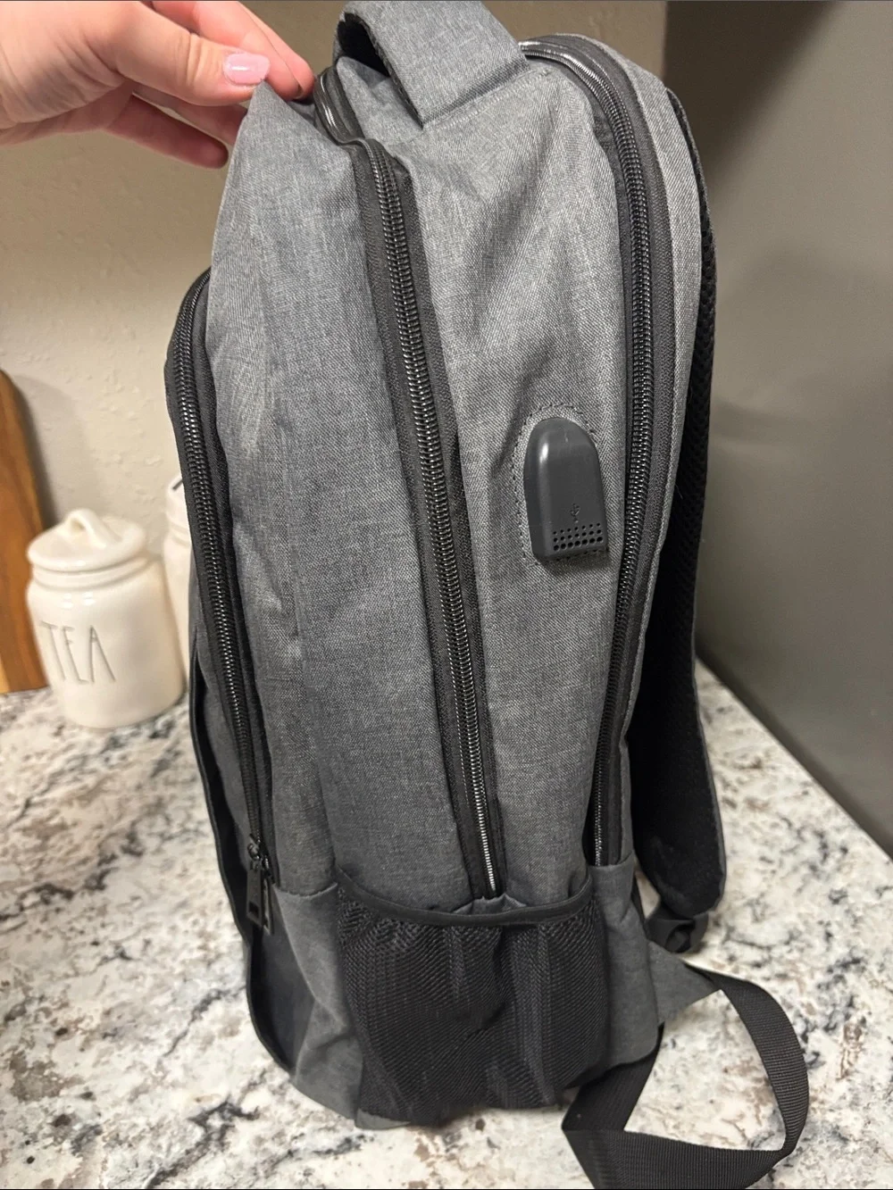 Gray Men's Backpack – Durable Everyday Laptop Bag